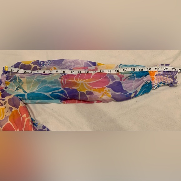 Ramy Brook Addison Floral Off the Shoulder 100% Silk Top Size Small NWT - Picture 9 of 16